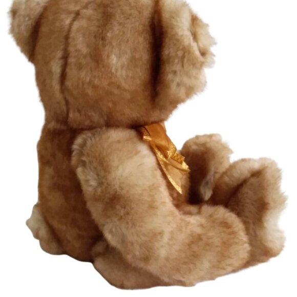 HugFun Brown Teddy Bear Orange Bow 10" Super Soft - Picture 8 of 11
